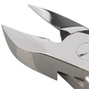 Alicates cortauñas con cierre para uñas duras y gruesas – pico ligeramente cóncavo - acero inox - <12 cm>