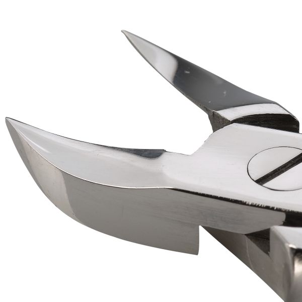 Alicates cortauñas con cierre para uñas duras y gruesas – pico ligeramente cóncavo - acero inox - <13 cm>