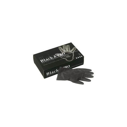 SIBEL Black&amp;Pro Gloves Reuseable Latex Satin Black XL 20pcs